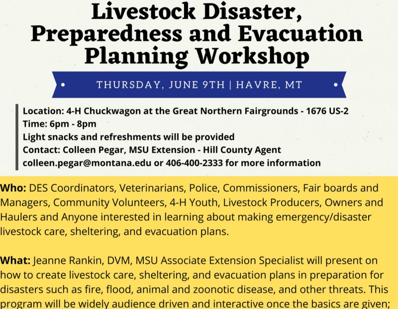 Livestock Disaster, and Evacuation Workshop