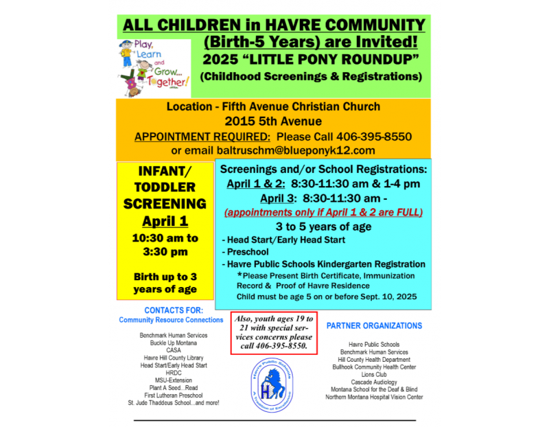 Little Pony Roundup-Childhood Screenings/Registrations Little Pony Roundup-Childhood Screenings/Registrations