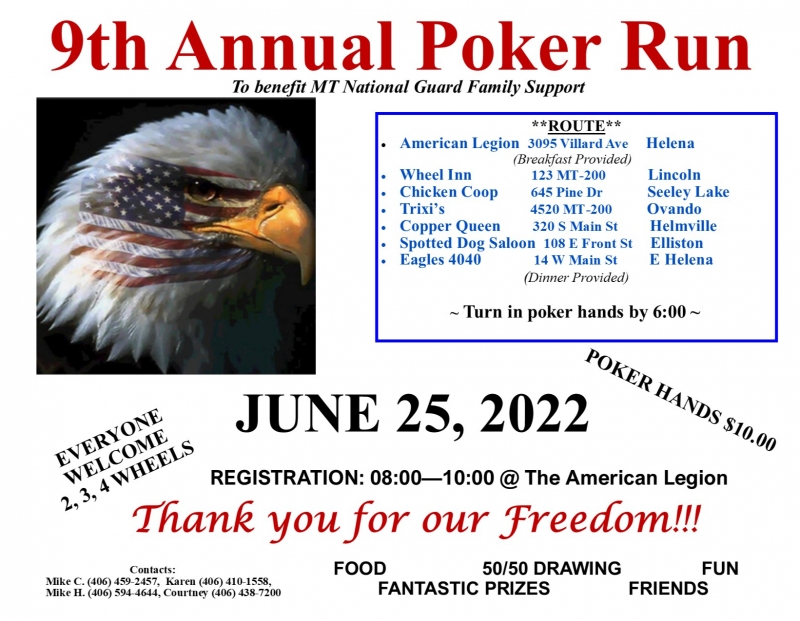 Poker Run to benefit MT National Guard Family Support