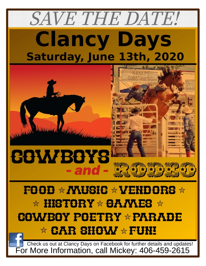 Clancy Days 06/13/2020 Clancy, Montana, Main Street Arts Event