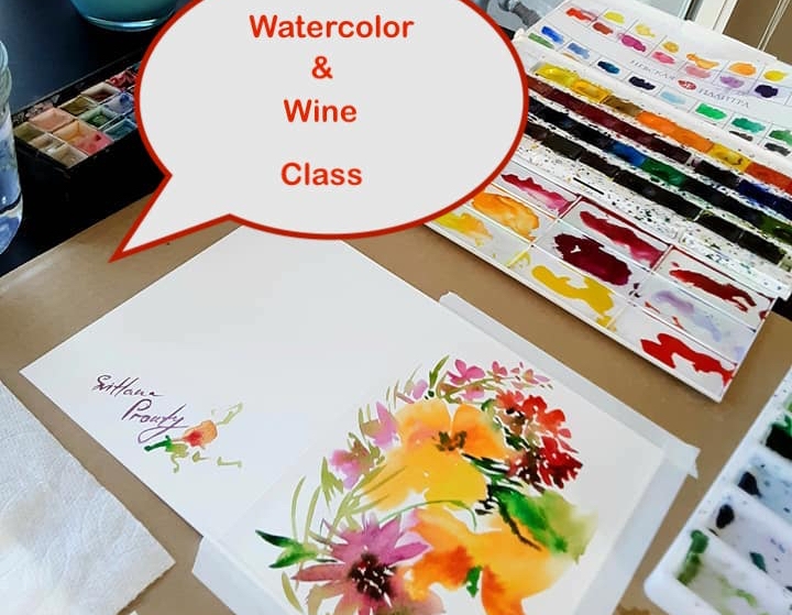 Watercolor and Wine Class 