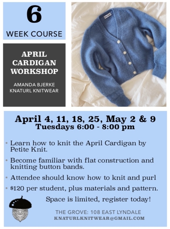 April Cardigan Sweater Knitting Workshop ???? 