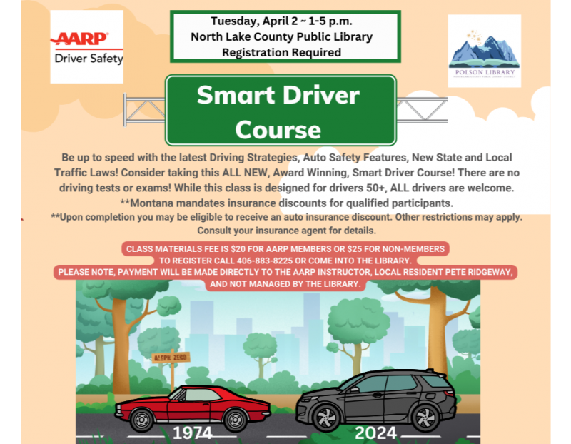 AARP Safe Driver Course 04/02/2024 Polson, Montana, North Lake County