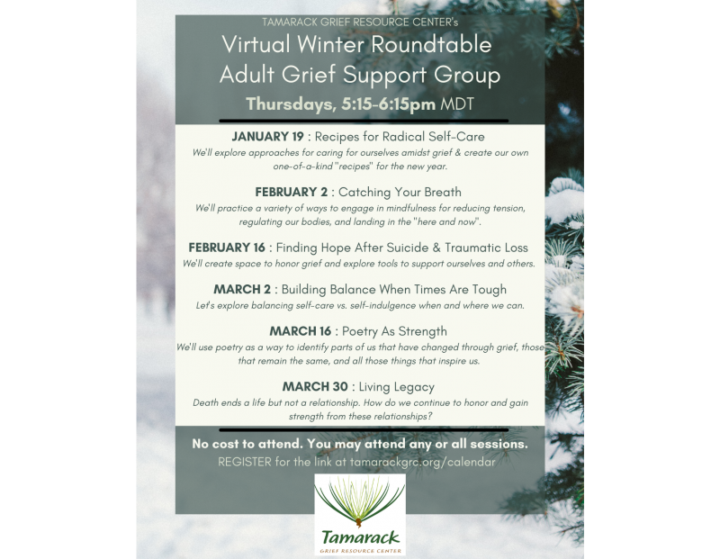 Virtual Roundtable Adult Grief Support Group 