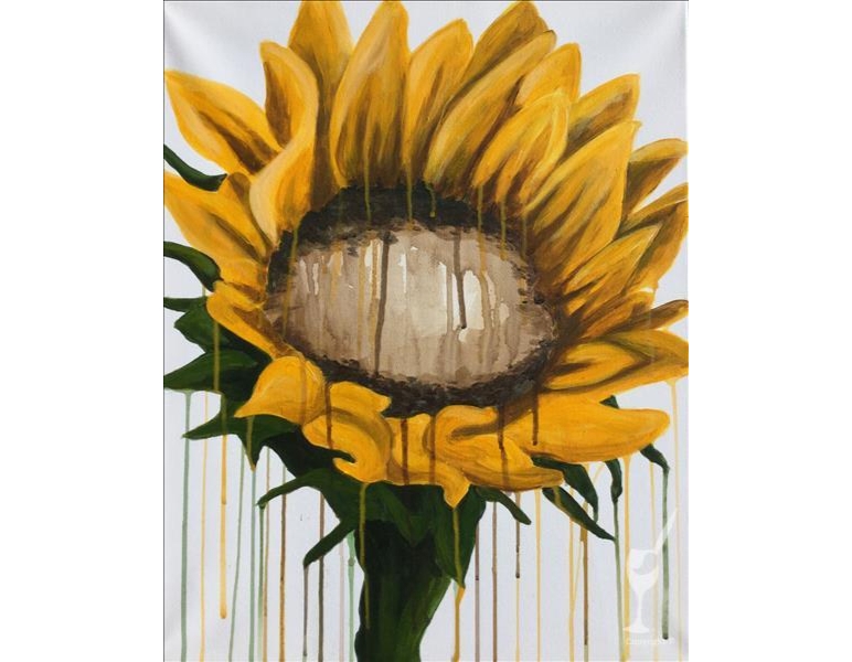 Drippy Sunflower Paint Class