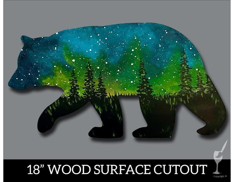 Galactic Bear Wood Cutout Paint Night!