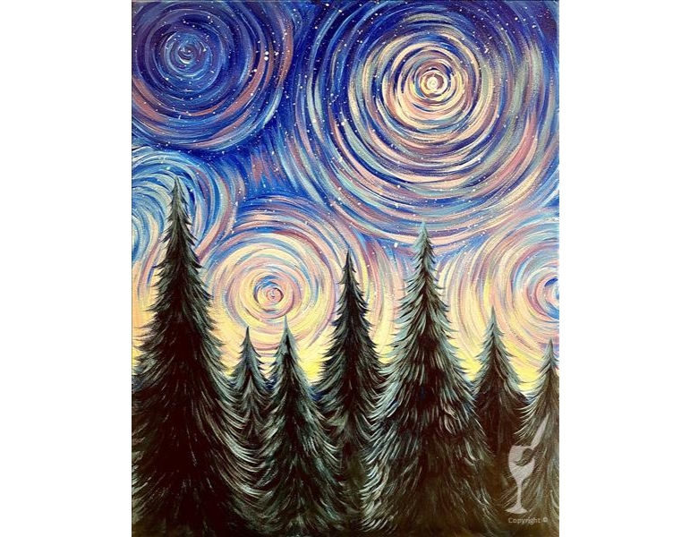 Aurora swirls painting class Aurora swirls painting class