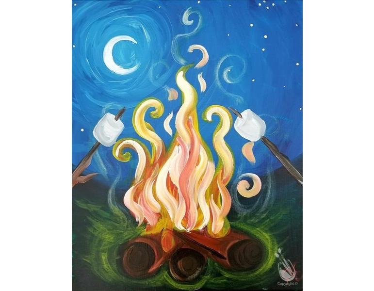 campers have s'more fun painting class campers have s'more fun painting class