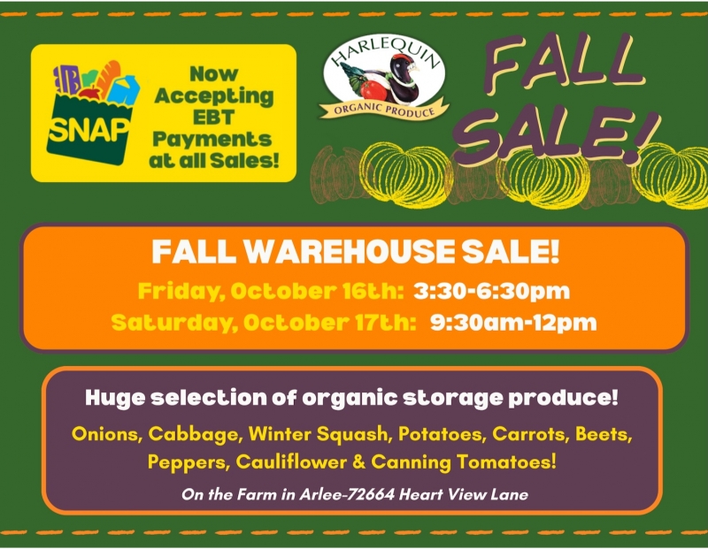 Image for Harlequin Produce's Annual Fall Warehouse Sale event