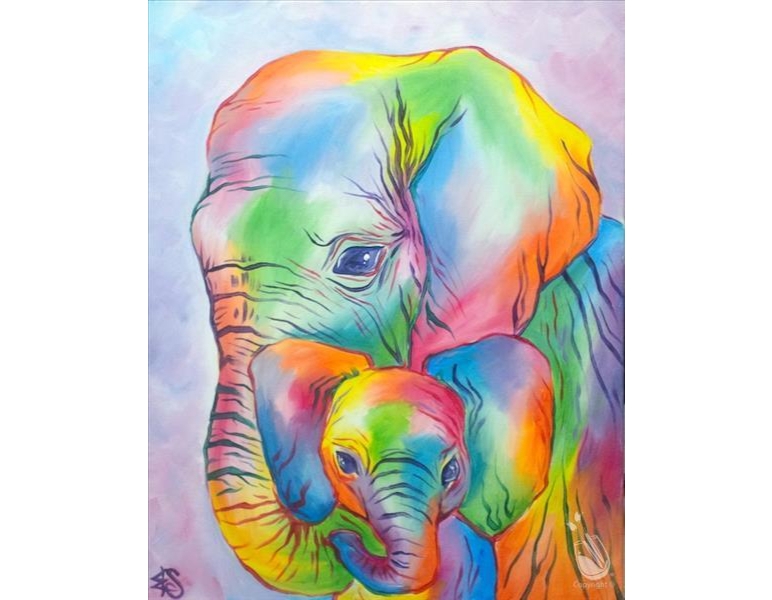 Paint and Sip: Pastel Elephants