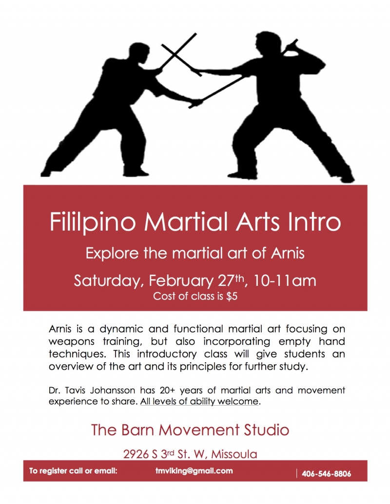Filipino Martial Arts Intro 02/27/2016 Missoula, Montana, The Barn