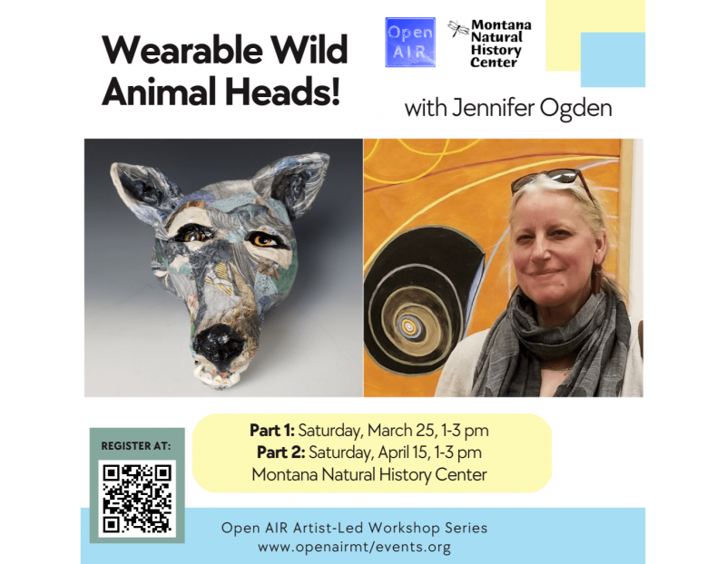 Wearable Wild Animal Heads! A Workshop in Two Parts with Jennifer Ogden