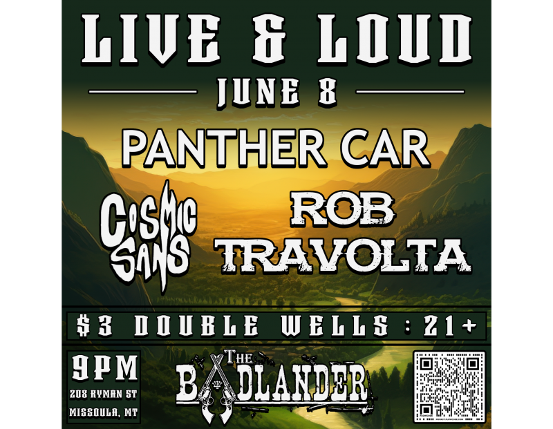 Live & Loud: Panther Car, Cosmic Sans, Rob Travolta