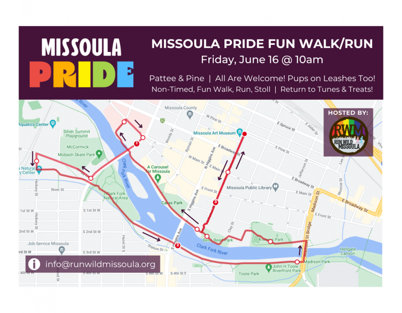 Missoula PRIDE Fun Walk/Run 06/16/2023 Missoula, Montana, Pride