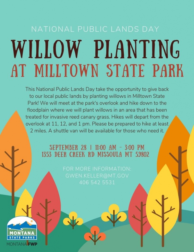 National Public Lands Day Willow Planting 10/05/2019 Missoula, Montana