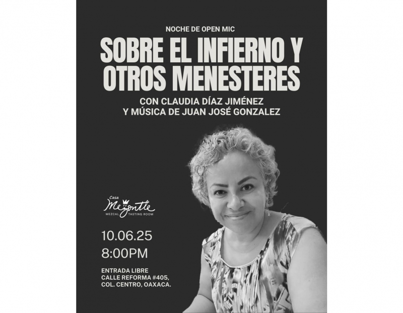 Open Mic, hosted by Claudia Díaz Jiménez Open Mic, hosted by Claudia Díaz Jiménez