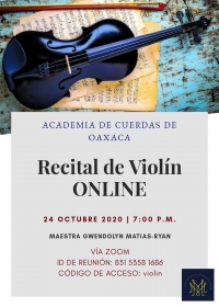 ONLINE: Violin Recital/ Recital de violín ONLINE: Violin Recital/ Recital de violín