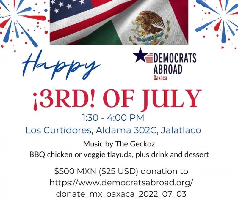 Happy 3rd of July Celebration, sponsored by Democrats Abroad