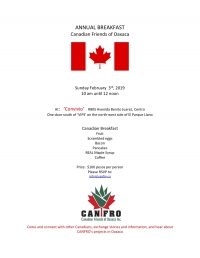 Annual Canadian Breakfast/Desayuno Anual Canadiense Annual Canadian Breakfast/Desayuno Anual Canadiense