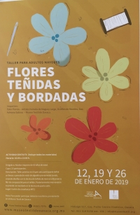 Dyed and embroidered flowers/Flores tenidas y bordadas Dyed and embroidered flowers/Flores tenidas y bordadas