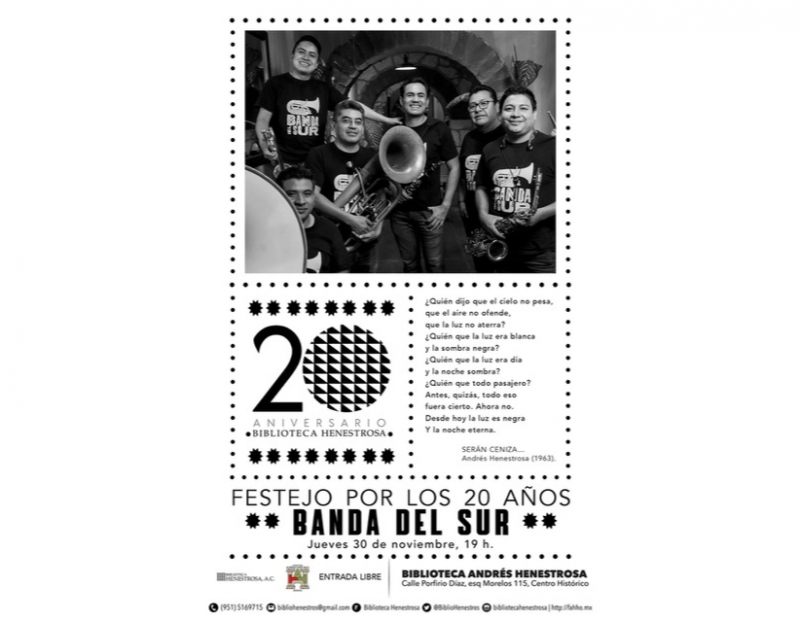 Banda del Sur 20th Anniversary at Biblioteca Henestrosa