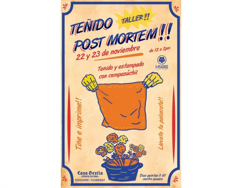 Te?ido y etampado con cempasúchil/ Dyeing & printing with marigold 