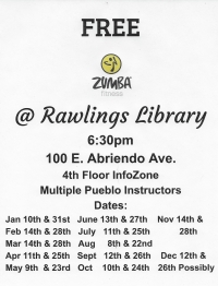 FREE ZUMBA Class @ Rawlings Library FREE ZUMBA Class @ Rawlings Library