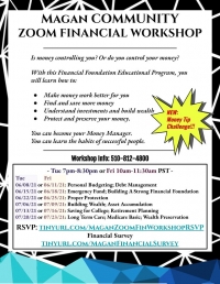 Free Community Financial Literacy Workshop on Zoom Free Community Financial Literacy Workshop on Zoom