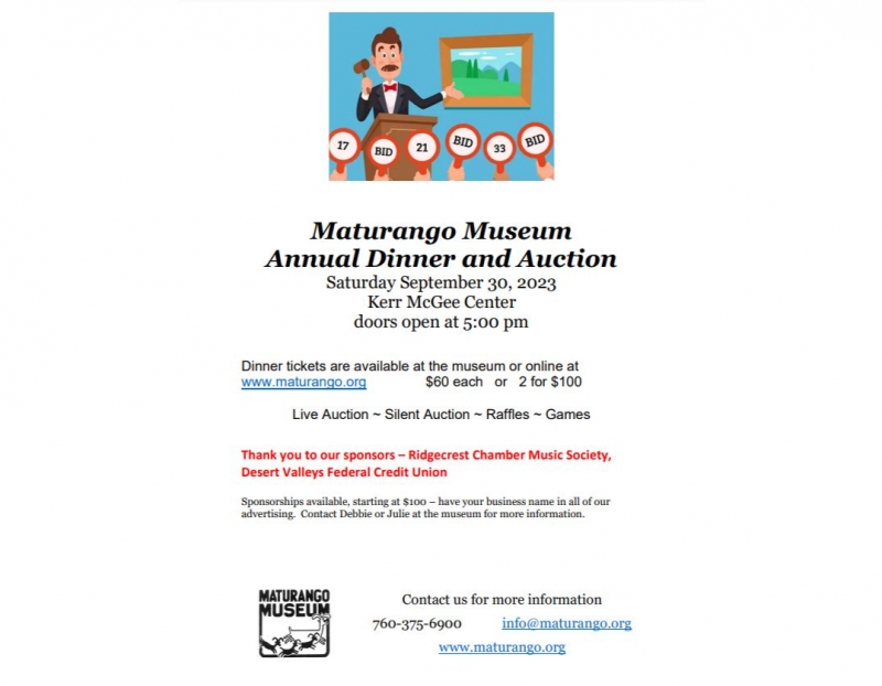 Maturango Museum 2023 Annual Auction and Dinner