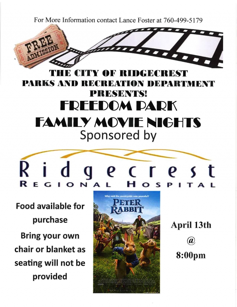 Freedom Park Family Movie Night 04/13/2019 Ridgecrest, , Freedom Park