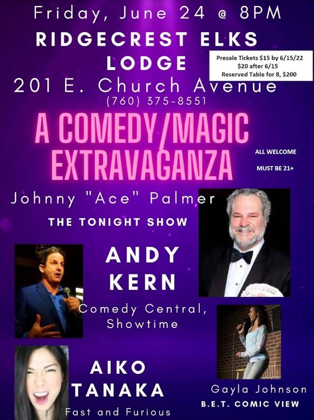 Live Comedy/Magic Show at Elks Lodge