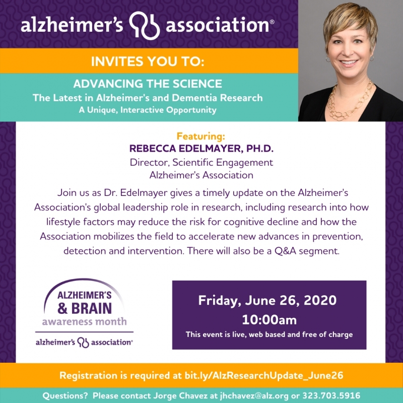 Alzheimer's Association Virtual Research Event 06/26/2020 Virtual ...