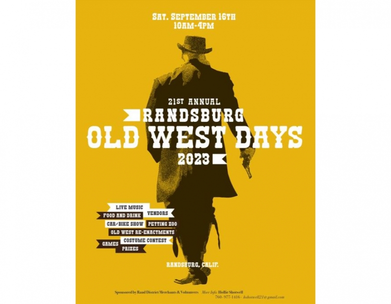 21st Annual Randsburg Old West Days 09/16/2023 Randsburg, , Randsburg