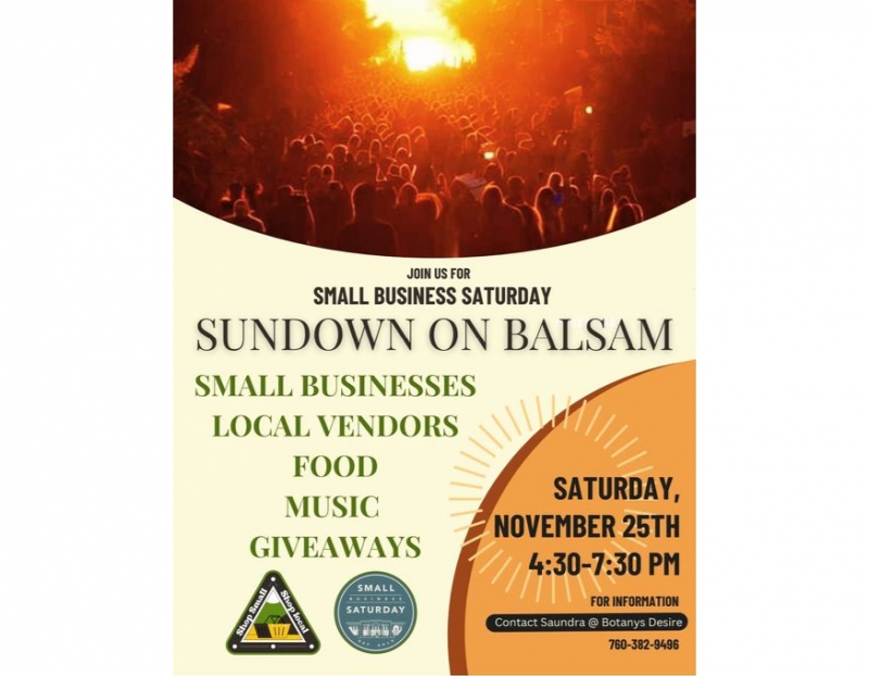 Sundown on Balsam - A Small Business Saturday Event