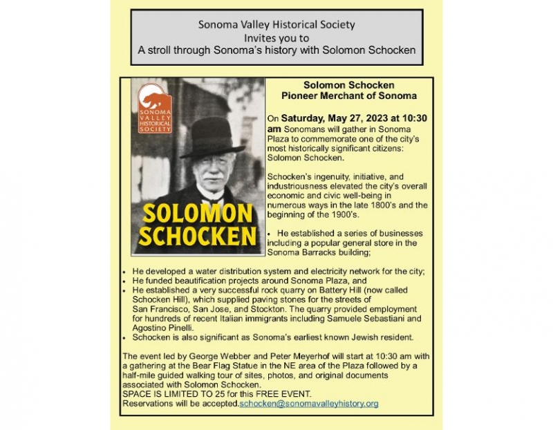 A stroll through Sonoma’ s history with Solomon Schocken