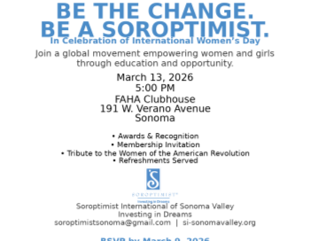 Be the Change - Be A Soroptimist Inter Women's Day