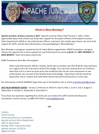 BLUE MONDAY: Support Our Officers BLUE MONDAY: Support Our Officers